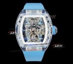  Swiss Replica Richard Mille RM 56-01 Tourbillon Sapphire Crystal Case Blue Strap Swiss Replica Watch